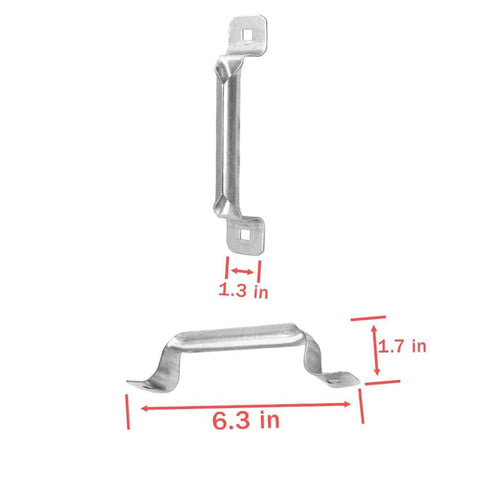 Garage Door Bottom Lift Handle Set Two Pack Galvanized Steel Rust Resistant Easy Install With 4 Screws Fits Most Doors dimensions