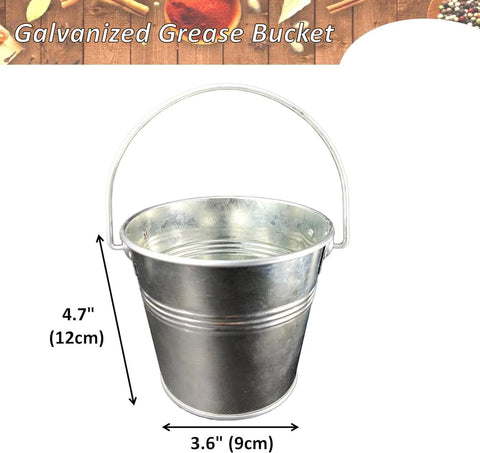 Pellet Grill Grease Bucket with 12pcs Drip Liners Fit for Camp Chef/Traeger/Pit Boss/Z Grills Wood Pellet Grill, size 4.7x3.6 inches.