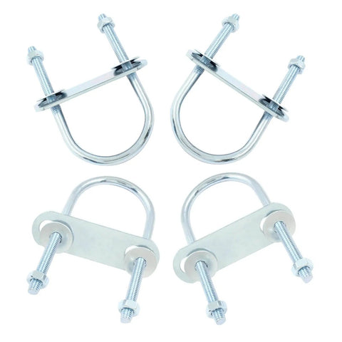 Four-pack galvanized U bolts with nuts, washers, and plates for quick, secure installation; 1.57 inch inner width and 3.54 inch length deliver strong, corrosion-resistant clamps for pipes, tubing, and light structures.