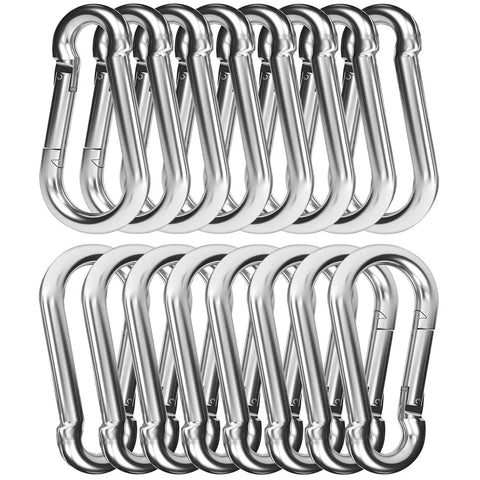 30 Pcs Heavy Duty 3 Inch Spring Snap Hook M8 Five Sixteenth Inch Galvanized Steel Carabiner Quick Link Clip 500 Lbs Holding Capacity