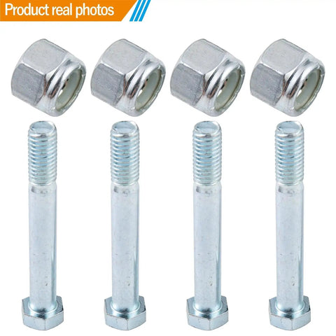 1/2-13 Nuts Bolts Assortment With 3/4 Inch Head And Locking Nylon Nut And 1/2 Inch Caster Axle Bolt In Galvanized Carbon Steel For Outdoor Use And Handcart Caster Wheels Durable Hardware Set Of 4 Ideal For Home And Workshop Use
