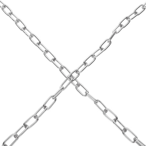 ✝️ 49.21ft (15 m) Length Galvanized Steel Chain, 0.11 Inch(3 mm) Heavy Duty Coil Chain, Stainless Steel Link Chain in crisscross pattern