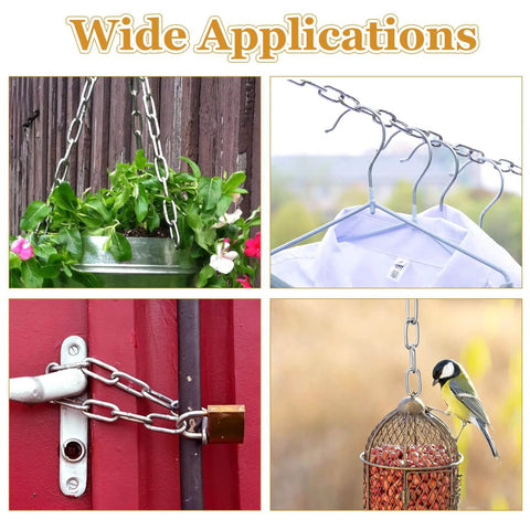 ✝️ 33Ft x 1/8'' Chain for Hanging, Galvanized Steel Decorative Chain Links, Light Duty Metal Chain for Indoor and Outdoor Hanging, Light Fixture, Chandelier, Lamp, Clothes, Pet designed for smooth motion and stable alignment in automation and