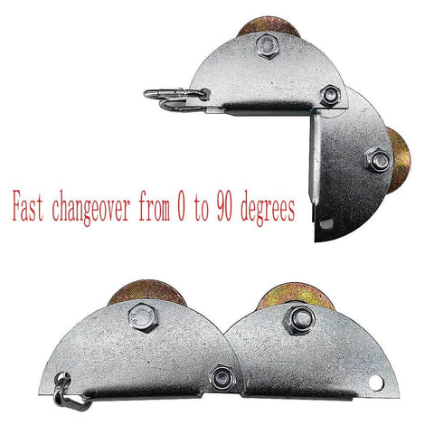 Pulley Hoist with galvanized steel, heavy duty lift tools showcasing fast changeover mechanism from 0 to 90 degrees.