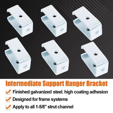 Heavy duty 1 5/8 inch strut channel trolley hangers provide dependable 1200 lb capacity for hoists, punching bags, rolling doors and framing systems