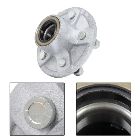 2 Pack Preassembled Galvanized Trailer Hub 5 Lug 4.5 Inch For 3500 Lb Spindle With Bearings And Seals Compatible With Spindle 84