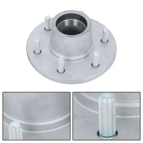 Galvanized Trailer Hub Kit 6 On 5.5 Inch Bolt Pattern For 5200 6000 Lb Spindle With Two Sets Of Five Piece Bearing Kits