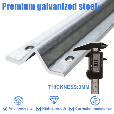 Galvanized Inverted V Track Rail Set, 6 Ft Long, Heavy Duty Sliding Gate Track For 4 Pack With Pre Drilled Holes And Stainless Hardware Kit