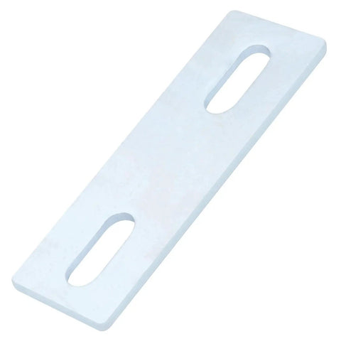 Ten pack galvanized washer plates reinforce U bolts and dock cleats with 1/8 inch thick electro-galvanized steel, sized 4-1/2 x 1-1/2 inches.