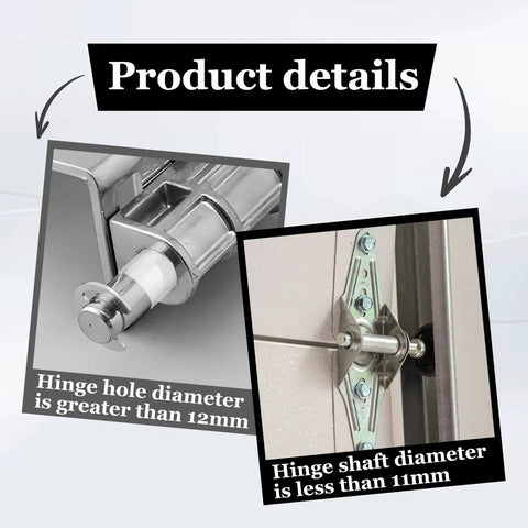 Close-up of garage door hinge detail, part of 10 Sets Garage Door Hinge Quiet Roller Sleeves Kit With Shafts Nuts And Gaskets, 11mm ID 80mm Length.
