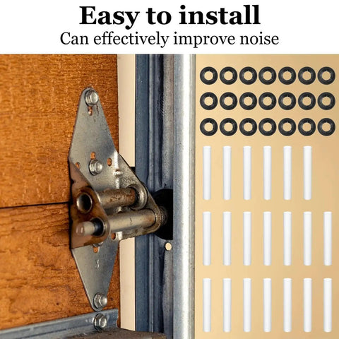 80mm Length Garage Door Hinge Quiet Roller Sleeves Kit with 20 sets rollers, shafts, nuts, bearings, gaskets for cars and RVs