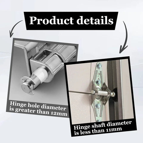 Two close-up views of 80mm Length Garage Door Hinge Quiet Roller Sleeves Kit With 20 Sets Rollers Shafts Nuts Bearings Gaskets For Cars And RVs.