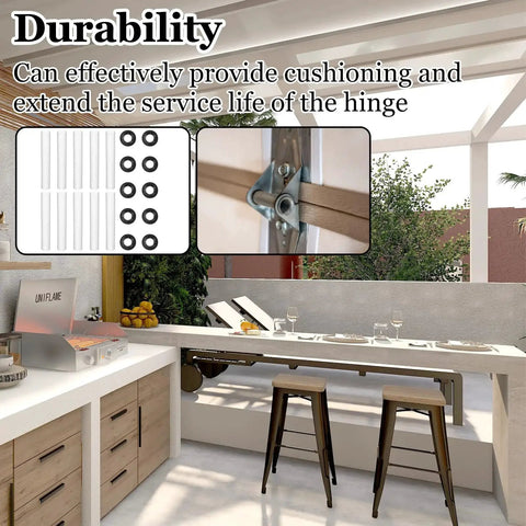 10 Sets Garage Door Hinge Quiet Roller Sleeves Kit With Shafts Nuts And Gaskets, 11mm ID 80mm Length, shown in kitchen setting