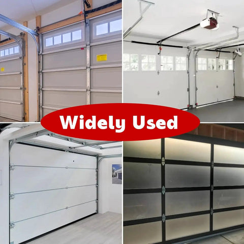 Garage doors showcasing installation using Garage Door Roller Sleeves Set 11mm Inner Diameter 80mm Length for quiet operation