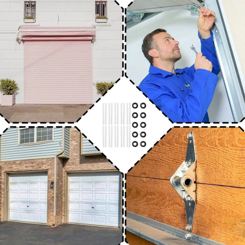 10 Sets Garage Door Hinge Quiet Roller Sleeves Kit With Shafts Nuts And Gaskets, 11mm ID 80mm Length in use on garage doors