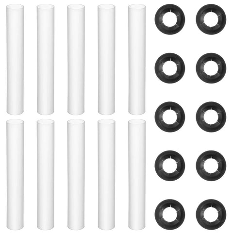10 Sets Garage Door Hinge Quiet Roller Sleeves Kit with Shafts Nuts and Gaskets, 11mm ID 80mm Length, ABS and Stainless Steel Construction