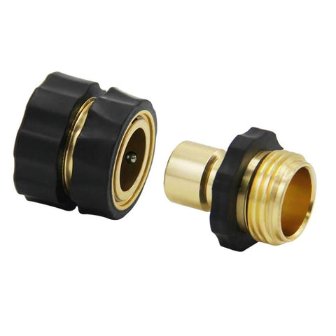 Heavy Duty Aluminum Garden Hose Quick Connect Set Featuring Four Male And Four Female Connectors With O Ring Washers For Leak Proof