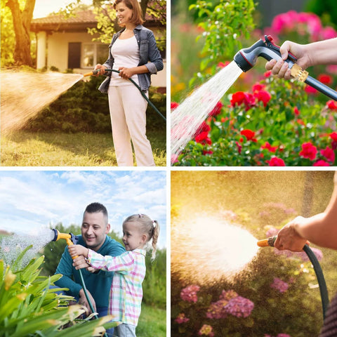 Brass Garden Hose Quick Connect Set 3/4 Inch GHT Thread No Leak Quick Connector Fittings in outdoor garden use
