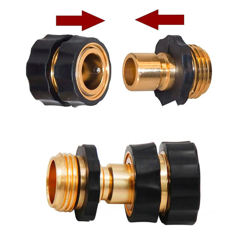 12 Piece 3/4 Inch Garden Hose Quick Connectors Set Aluminum Male And Female Quick Release Fittings With Rubber Washers
