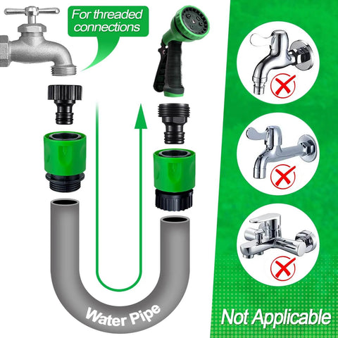 15 Piece Plastic Garden Hose Quick Connectors Set with Male and Female Fittings Three Quarter Inch US Thread for Garden Hoses