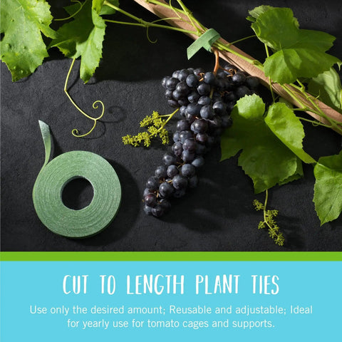 One Wrap Garden Ties For Plant Supports Reusable Adjustable Ties Cut To Length 50 Ft By One Half Inch Green Recycled Plastic