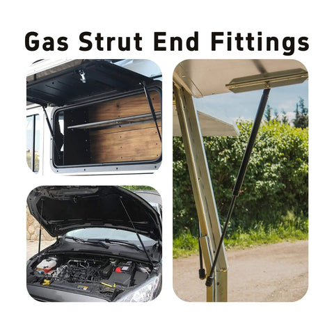 4 Pack Gas Strut End Fittings For 10Mm Ball Socket With M8 Thread Nylon Lift Support Joint Connector Black Straight