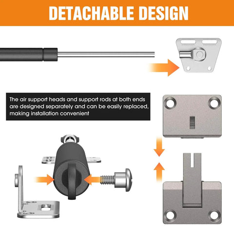 Drop Down Gas Struts,Gas Spring Hinge,for Cabinet and Desk Downward Flap Slowly Down,with 90 Degree, detachable design features