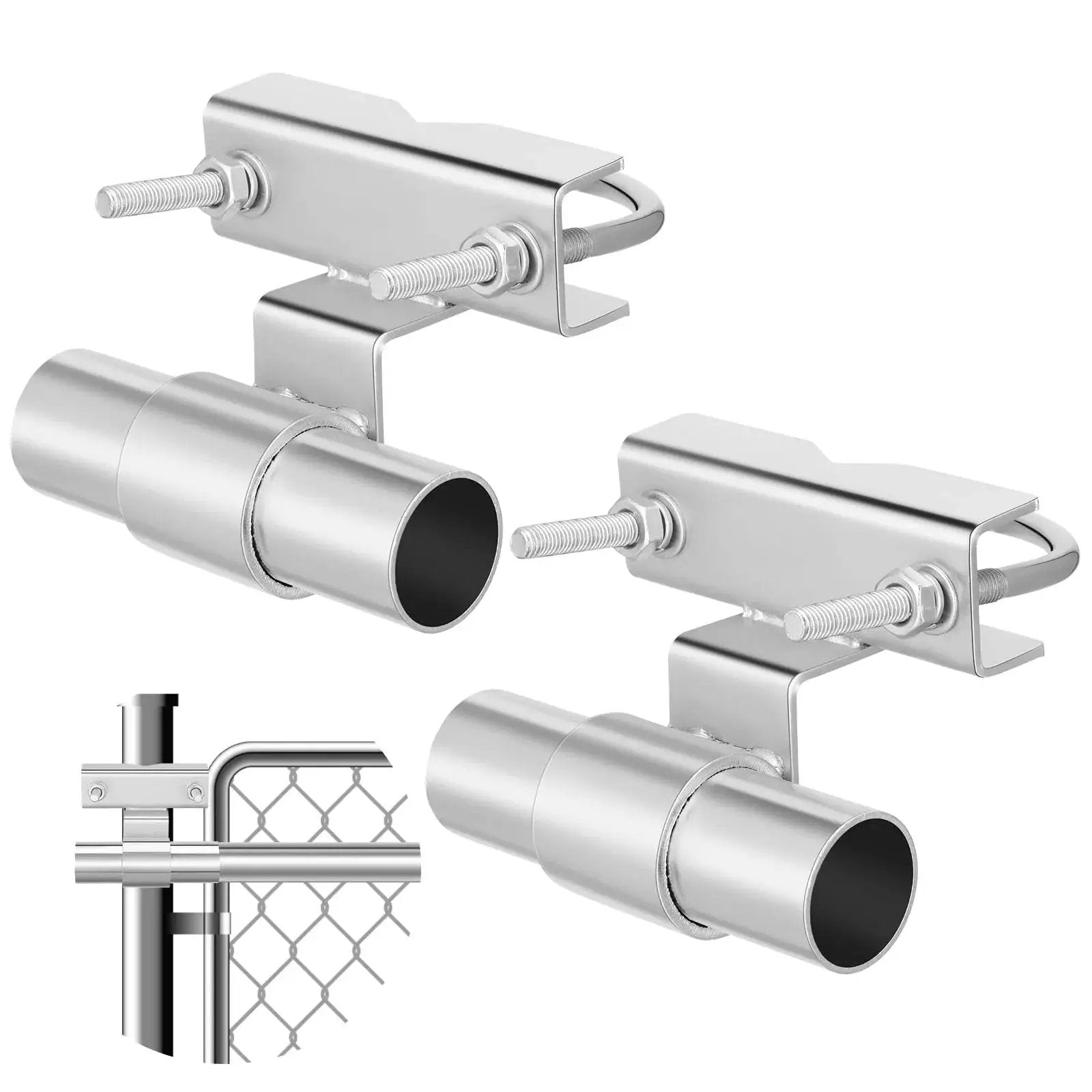 Two Pack Chain Link Fence Gate Brackets Universal Roll...
