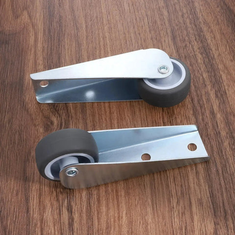 Gate Caster Wheels Replacement Set With Sinking Door Bottom Pulley, rubber rolling swivel casters on wooden surface