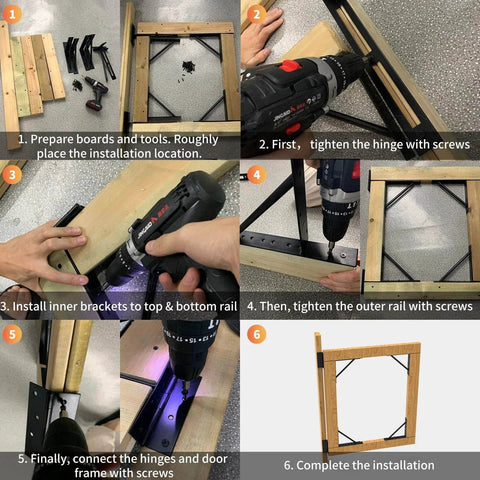 Step-by-step guide to install Heavy Duty Adjustable Gate Corner Brace Bracket Anti Sag Gate Kit for Wooden Fences and Gates