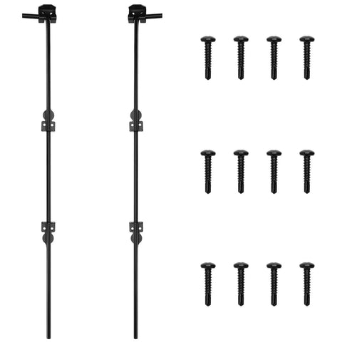 36 Inch Heavy Duty Gate Drop Rod Two Pack Built Tough Black Solid Steel Cane Bolt Gate Latch For Wooden Fences Easy To Install