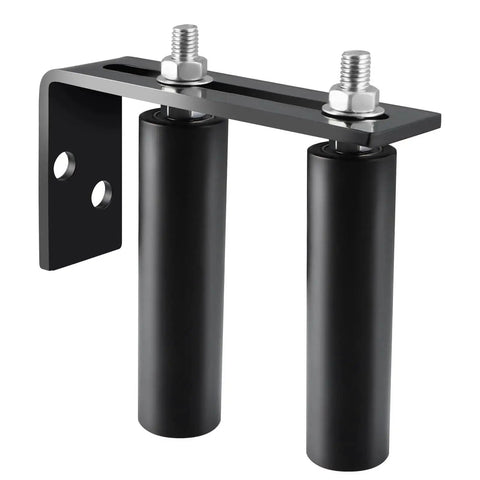 Slide Gate Guide Roller Assembly With Dual Nylon Rollers And L Post Bracket For Heavy Duty Gates And Fences Pack Of 2 UHMW Nylon Wheels