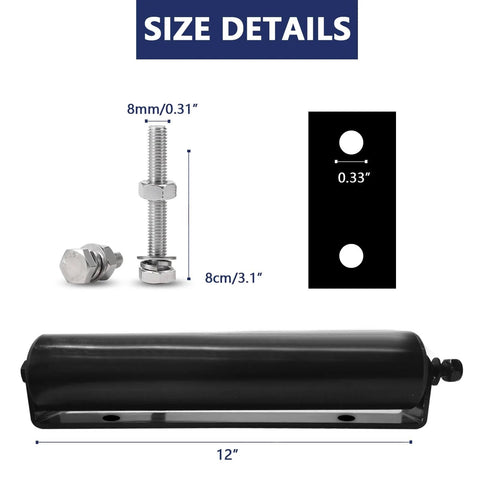 Single Slide Gate Guide Roller with C Post Welded Bracket, Hard Nylon Rolling Gates Guider, includes 12-inch roller and screws