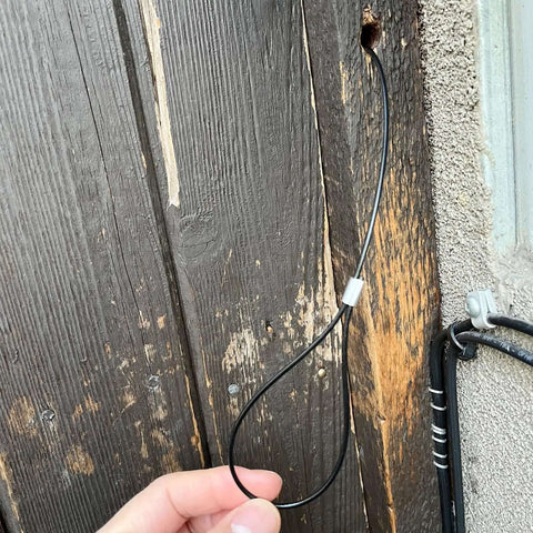 Spring and cable pull string for Self Locking Gate Latch For Outdoor Fences In Black Steel With Automatic Gravity Lever Lock