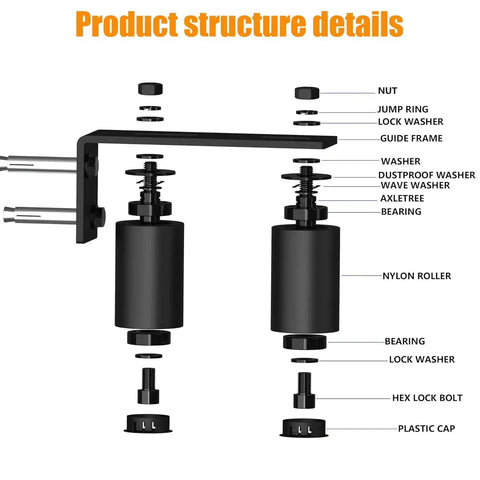 Diagram of 6 Inch Gate Roller Guide With L Bracket Universal Adjustable Gate Roller For Sliding Gates showing components in detail.