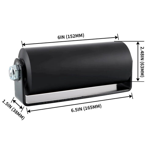 Close-up of Two Pack Slide Gate Guide Rollers With C Bracket For 6 Inch Gates Nylon Gate Rollers 2.48 Inch Roller Diameter