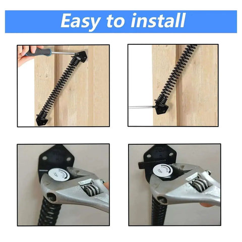 Installation steps for Heavy Duty 11 Inch Gate Spring Self Closing Black Steel Outdoor Gate Closer for Wooden and Vinyl Fences.