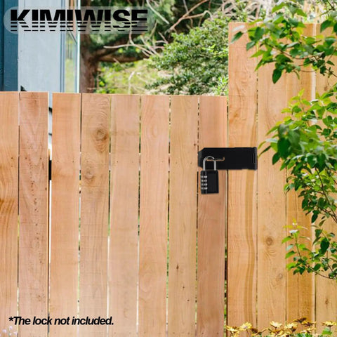 3 Inch Stainless Steel Heavy Duty Door Hasp Latch With Screws For Personal Privacy And Security Protection, Rust Resistant 304 Stainless Steel Padlock Latch Designed For Outdoor Use And Long Lasting Durability installed on a wooden gate.