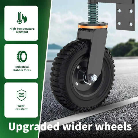Heavy Duty 6 Inch Gate Wheel With Iron Solid Rubber Core For Maximum 600 Lb Weight Capacity, displayed with temperature resistance features