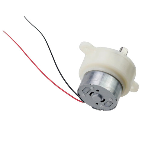 Front view of ✝️ Gear Motor 10 mm Shaft Size 3-Pack 5Rpm Gear Motor High showing metal housing and wiring for rotary equipment.
