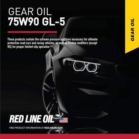 Red Line 75W90 GL5 Pro Grade Go To Synthetic Gear Oil For Hypoid Limited Slip Differentials LSD Ready For Racing and Driving