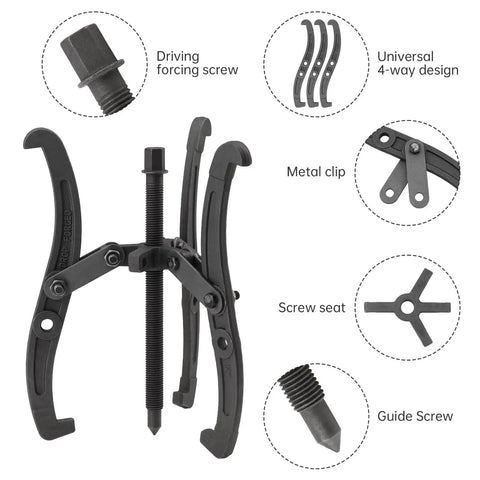 12 Inch Gear Puller Set With 2 Jaw And 3 Jaw Heads Built Tough From Carbon Steel Bearing Puller showing components and design