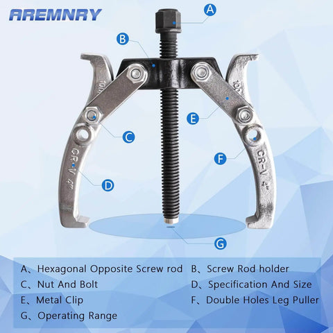 Beast Gear Puller Set With 3, 4, 6 And 8 Inch Pullers And 2 And 3 Jaw Hubs Bearing Separator, reversible 3 jaw design displayed.