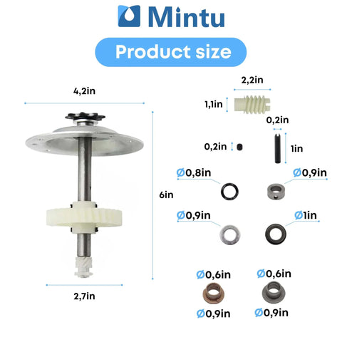 Gear Sprocket Replacement Compatible With LiftMaster 41A5483 - product size and components diagram