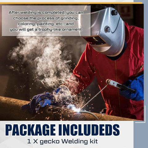 Person welding metal with Beginner Friendly Gecko Welding Kit For Tig Mig Arc Gas Practice And DIY Projects Hands On 201 Stainless Steel
