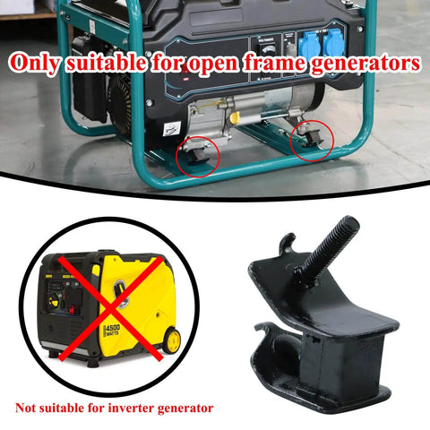 Generator Anti Vibration Rubber Mount Set for 2000w to 4750w open frame generators, shown installed on a generator frame.