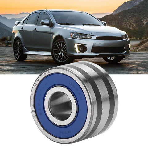 Heavy Duty Generator Bearing 8 X 23 X 14 Mm Replacement 23721AA040 For IR IF Alternators OEM Equivalent Iron Alternator Bearing BRG0061 Compatible Fits Most Generators shown with a car in the background.