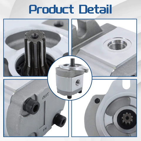 Close-up of WFLNHB 96193GT 96193 Function Pump Hydraulic Gear Pump Replacement for Genie Lift components, detailed view.