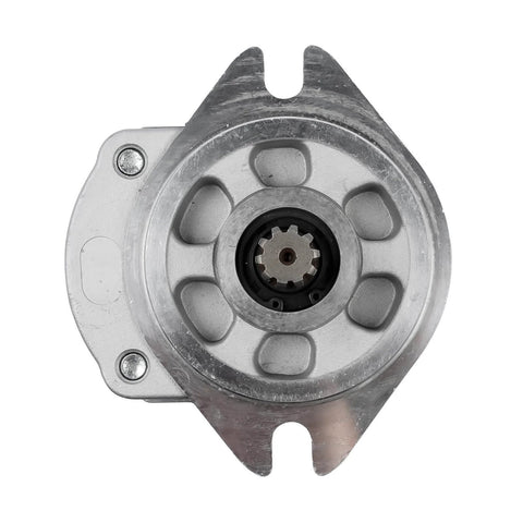 Front view of Getanye Gear Pump 9218005 4276918 Replacement for Hitachi EX100-3 EX120-5 EX200-3 EX200-5 showing gear detail