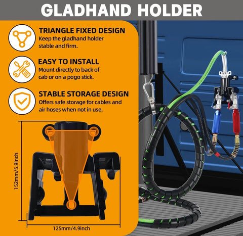 12 Ft 3 In 1 ABS Air Brake Hoses Kit For Semi Trucks Used By Truckers With Tender Spring Gladhands Handles Holder